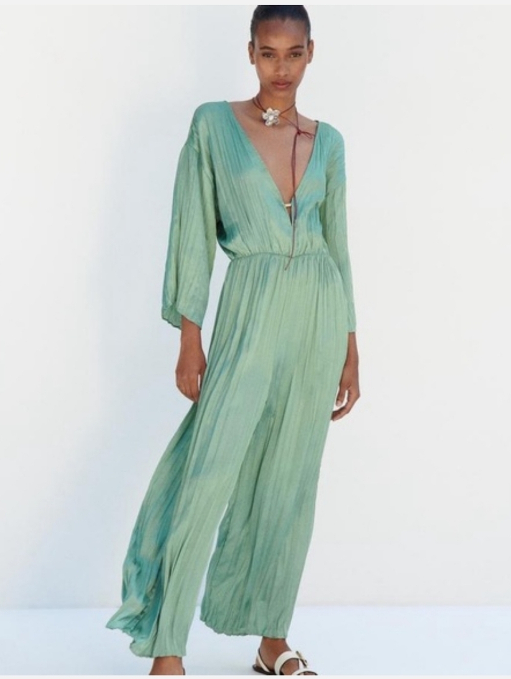 Zara wrinkled effect jumpsuit Size-XS